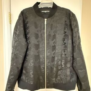 Karl Lagerfeld Mens Black Camouflage Bomber Jacket